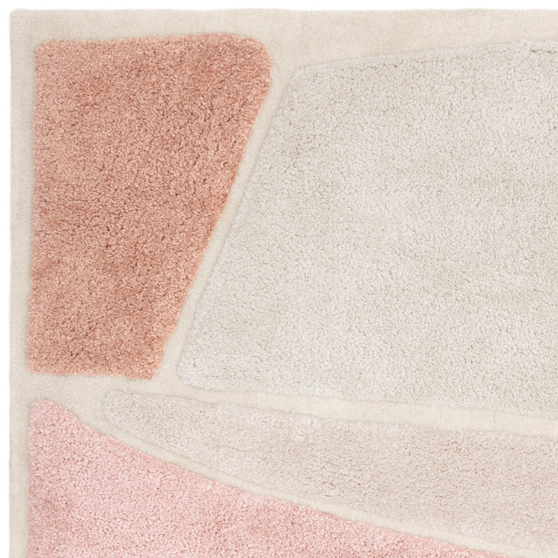 Deloyce Geometric Shapes Shag Area Rug, Rectangle 200 x 290 cm