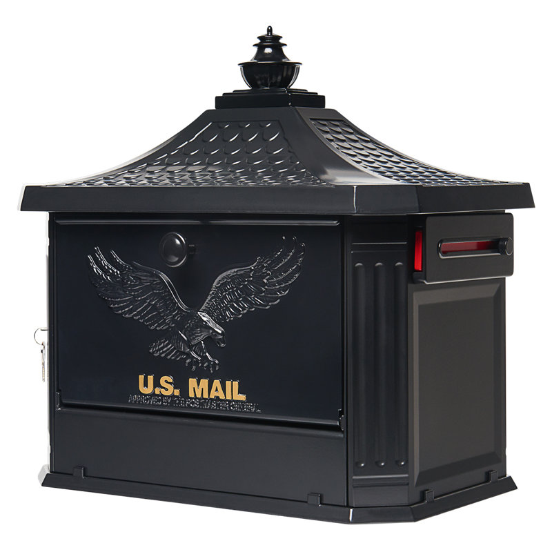 Hamilton Locking Post Mounted Mailbox, Black