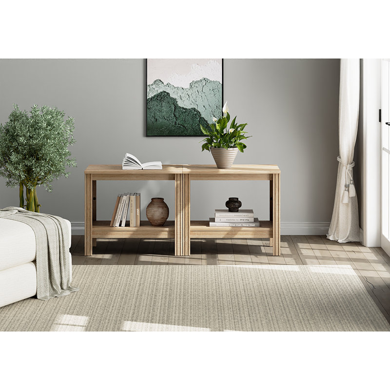 Ensemble de 2 supports à plantes, Chêne