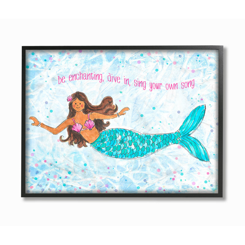 Décoration murale pour enfants Ackie, H 16 po x l 20 po x P 1,5 po, Giclée encadrée noir minuit