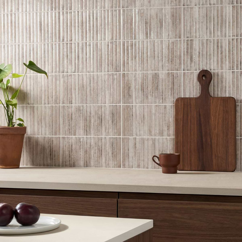Curve Fluted 6X12 3D Glossy Ceramic Tile, Gray
