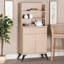 Armoire de cuisine en bois brun clair et noir Mid-Century