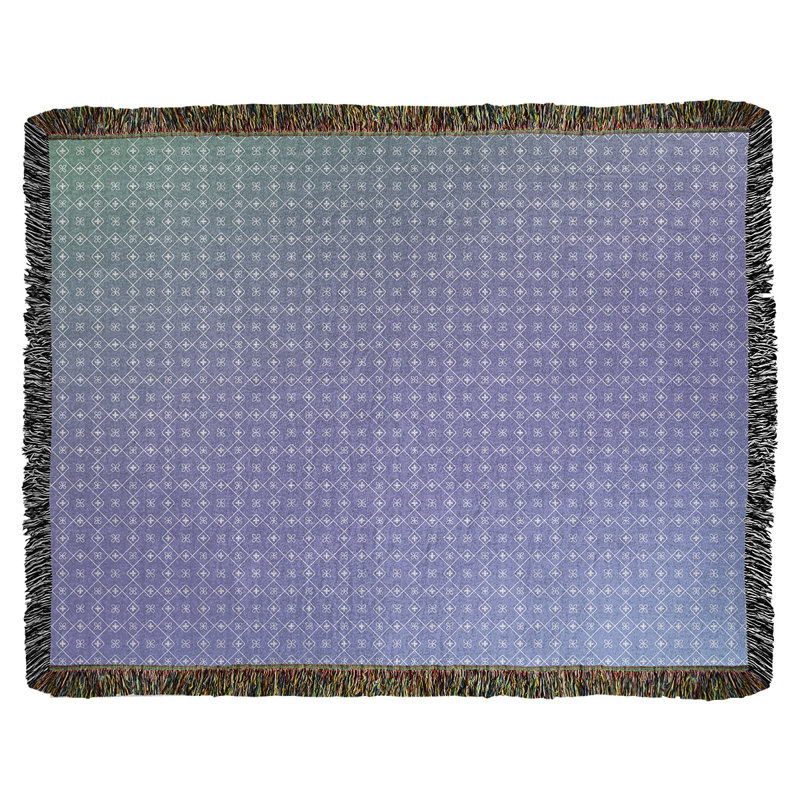 Couverture en coton tissé Katelyn Elizabeth, l 50 po x L 60 po, Bleu / vert
