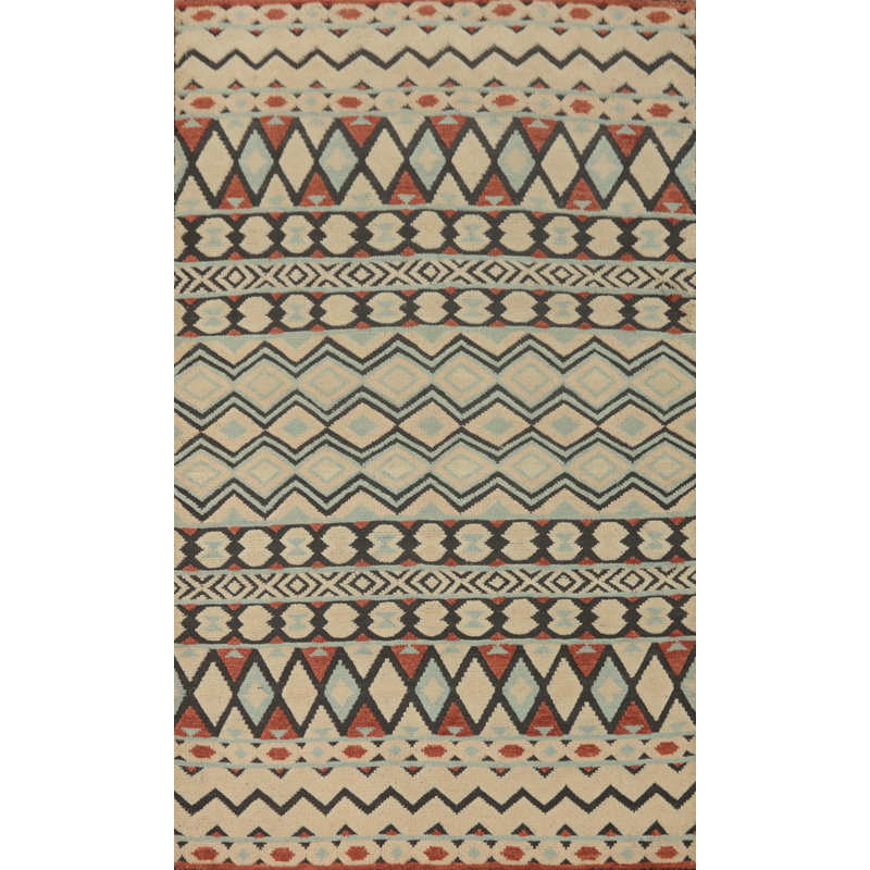 Tapis géométrique de style Gabbeh 5 x 8