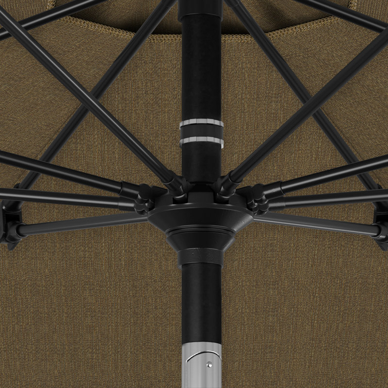 Parasol de marché 90 po Sunbrella, Matted Black, Sunbrella® ‑ lin sésame