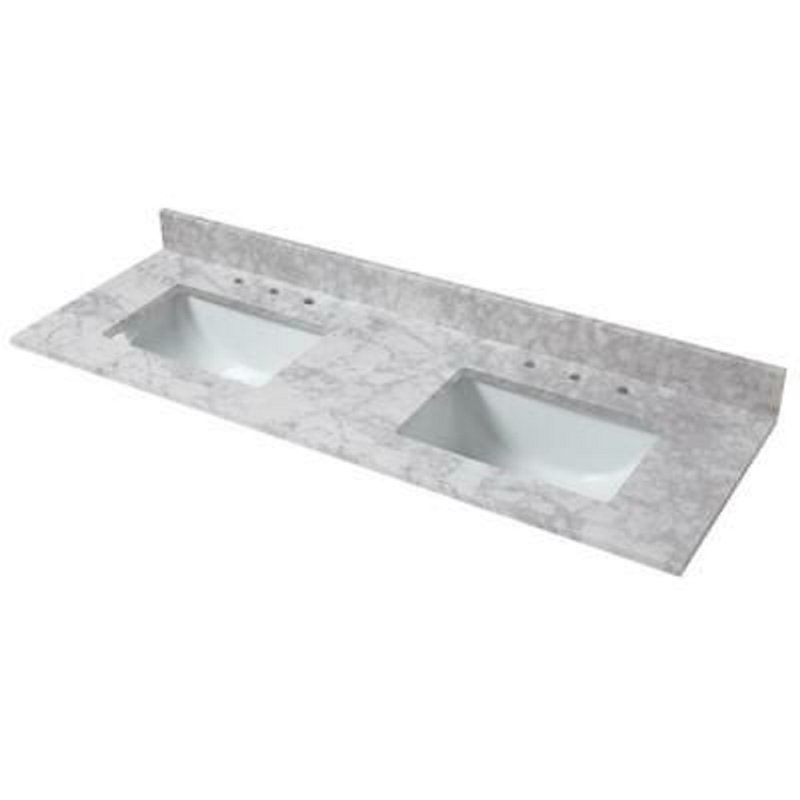 73'' Marble Double Bathroom Vanity Top with Sink