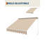 Auvent de patio manuel rétractable - Pare-soleil imperméable - Structure en aluminium et polyester 280 g - Manivelle - Auvent extérieur durable - Rayures jaunes et blanches, 10 x 8 pi-126527851-126527852