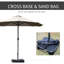 Parasol de patio 15 pi, acier rectangulaire, protection solaire double face, manivelle simple, parasol de terrasse café 15 pi, garde, fonction à manivelle,