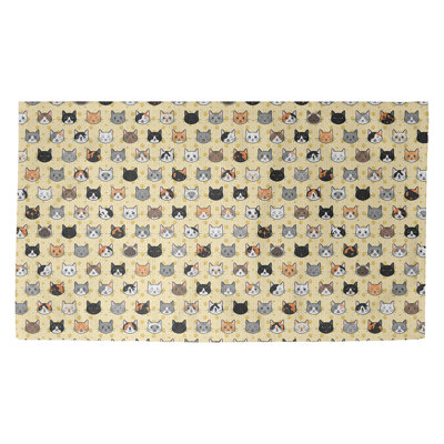 Tapis jaune/orange/gris zone kitty Avicia