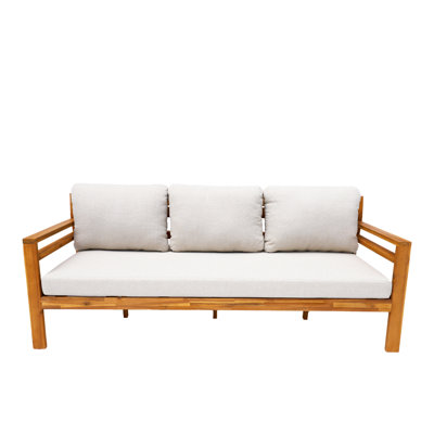 76” Acacia Outdoor Patio Sofa With Cushions by Latitude Run