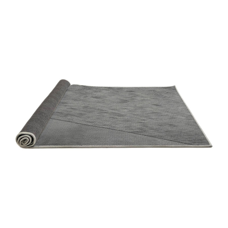 Tapis gris en laine de couleur unie, Rond 7 pi