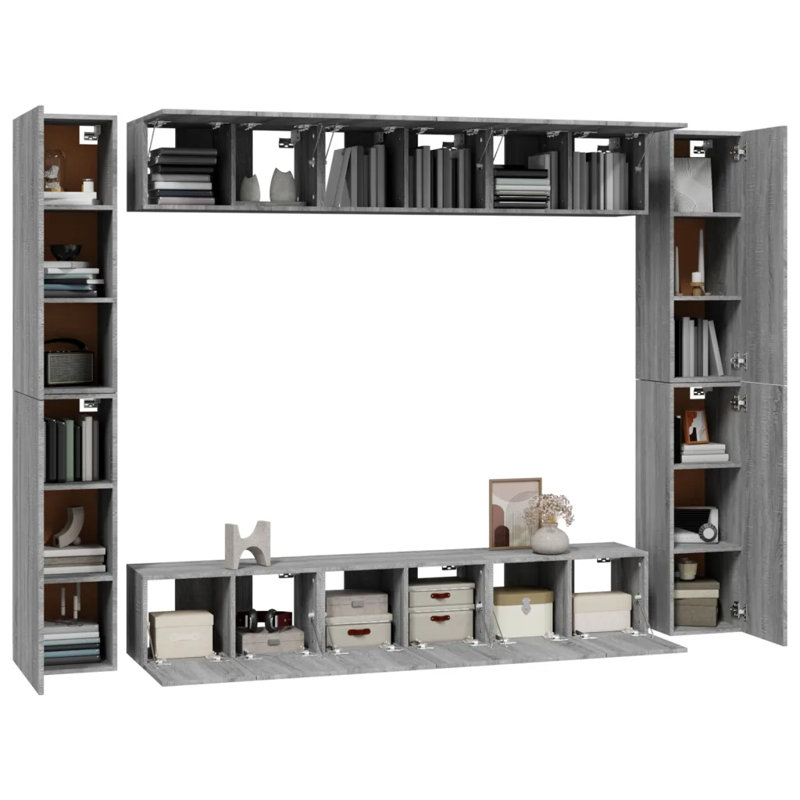 Lenhardt Entertainment Unit for TVs up to 24", Grey Sonoma