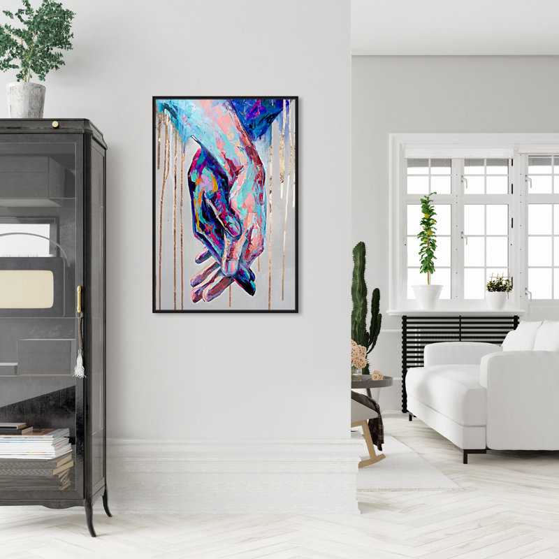«Abstract Always Together», reproduction d'impression sur toile, H 30 po x l 20 po, Impression encadrée, Noir