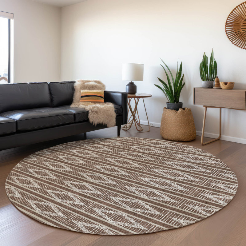  Tapis mauve intérieur / extérieur lavable à la machine ACN1029, Rond 8 pi