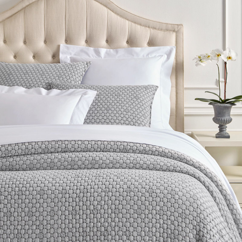 Lodi Matelasse Sham, Black/White, Dutch Euro