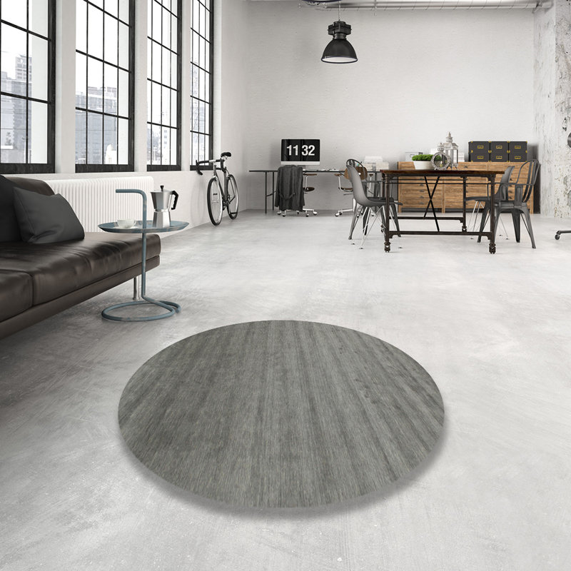 Tapis gris zone contemporaine, Rond 8 pi