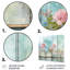 Art floral cubique abstrait bleu et rose - Art mural floral abstrait en métal-199408422