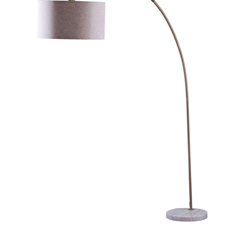 86" Tall Metal Floor Arc Lamp, Gray
