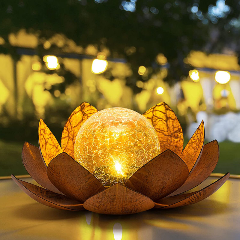 3.4'' Solar Powered Integrated LED Color Changing Outdoor Lantern, Brown