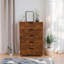 Dark Brown 5-Drawer Dresser On Wheels-578820083