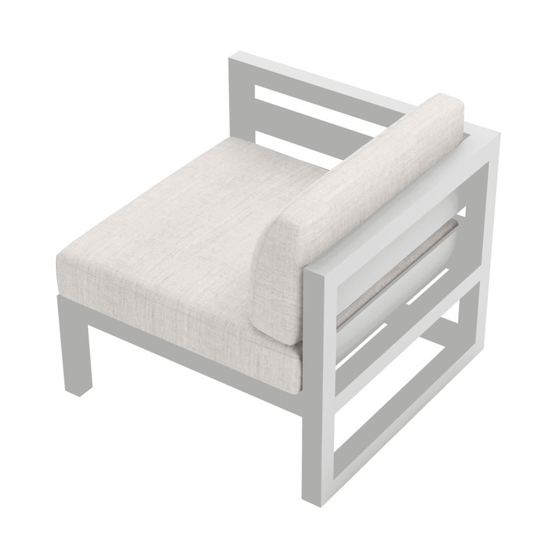Yarieli Outdoor Lounge Chair with Cushions, Gray