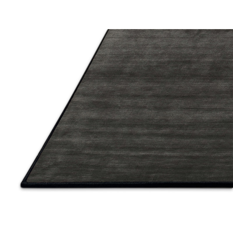 Tapis de zone noire contemporaine, Rectangle 5 pi x 7 pi