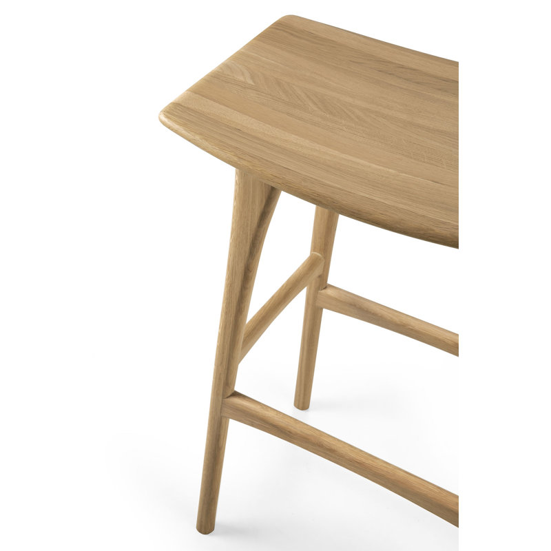 Osso Solid Wood Stool, Oak, Bar Stool (30.91" Seat Height)