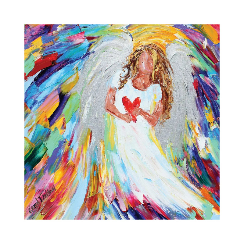 Angel Of Love by Karen Tarlton - Wrapped Canvas Painting, 30.48 cm H x 30.48 cm W