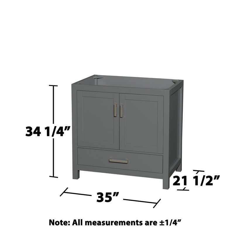 Base de meuble-lavabo autoportant simple 35 po Sheffield, Gris foncé