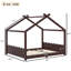 Lits pour grand lit en bois durable, finition espresso, pour les espaces de jeu des enfants