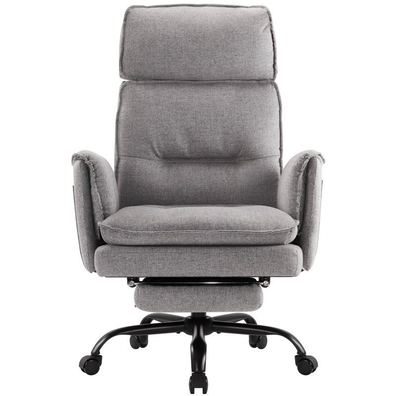 Office Chair with Headrest, Grey