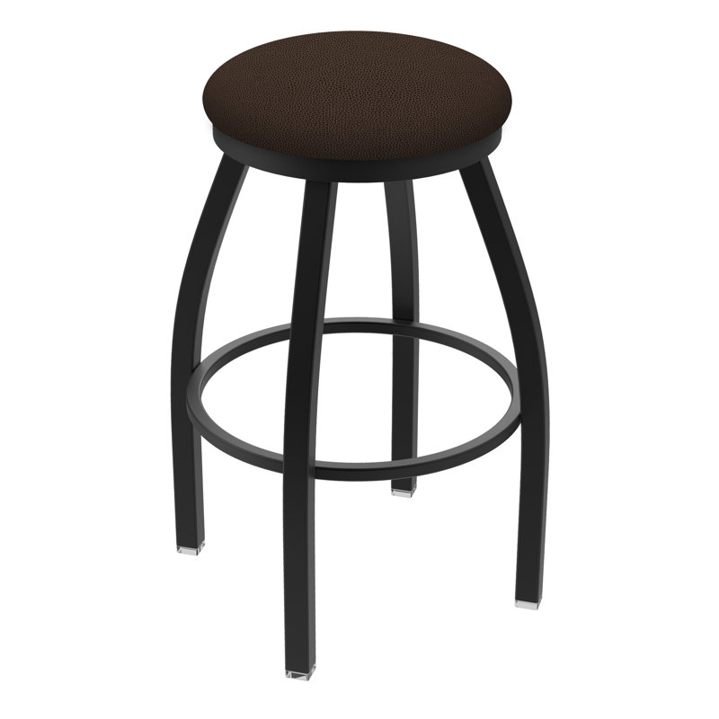 Tabouret pivotant Cragin XL802, Noir froissé, Vinyle - café règne, Tabouret de bar (siège d’une hauteur de 30 po)