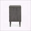 Table de chevet 2 tiroirs Mid-Century avec pieds évasés et structure en bois, parfaite pour les chambres à coucher modernes et traditionnelles.