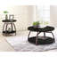 Table basse gris foncé et nickel noir