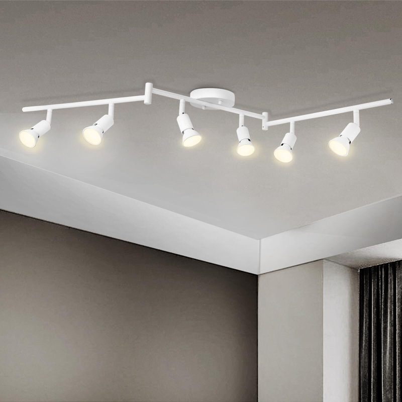 6 Light Track Lighting Fixture, GU10 Rotatable Heads