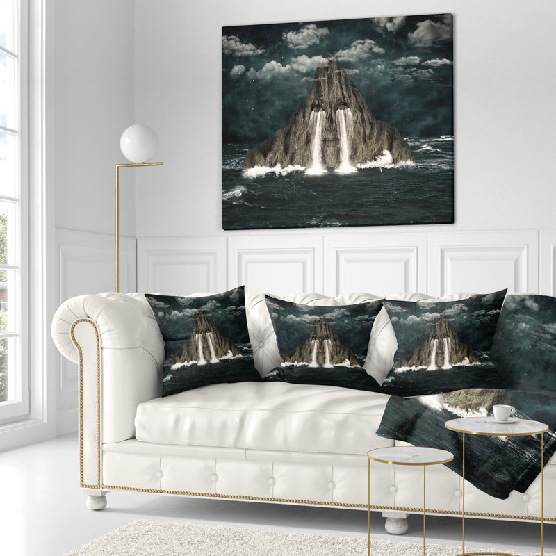  Coussin Abstract Sea of Tears, 16 po x 1 po, Coussin décoratif