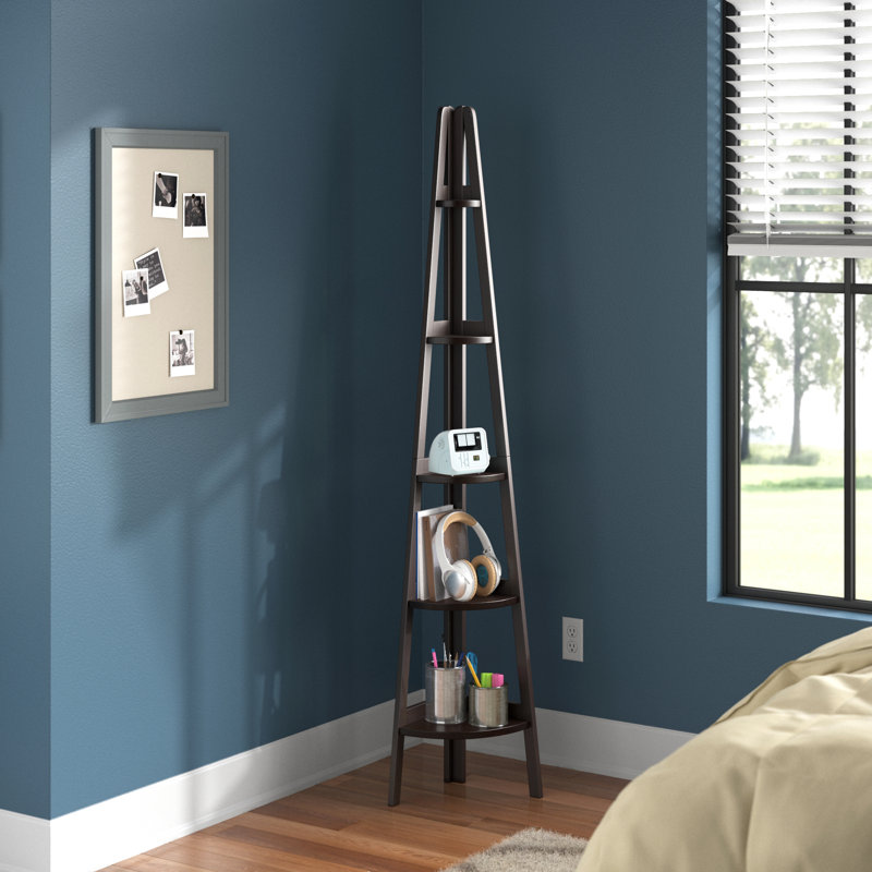 Velianna Corner Bookcase, Espresso