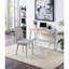 Mobilier de bureau gris / naturel - Modèle avec fabrication en bois massif et table de bureau coulissante avec tiroir spacieux