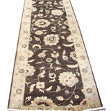 Agra Wool Oriental Area Rug in Brown