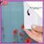 Fleurs rouges sur rideaux de douche bleus extra longs-1630413896