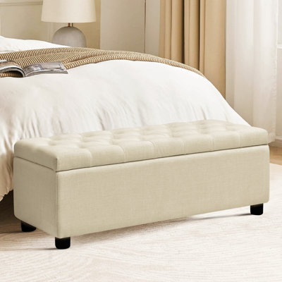 42.25” Brizeth padded footrest with solid wood storage