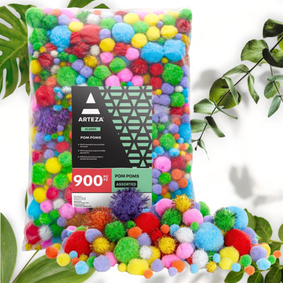 900-Piece Craft Pom-Poms Set