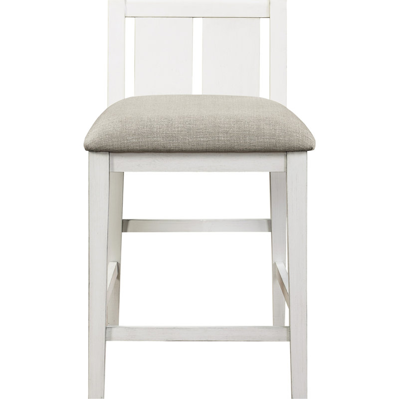 Table de salle à manger à hauteur de comptoir et chaises avec sièges de port en tissu 2 tons