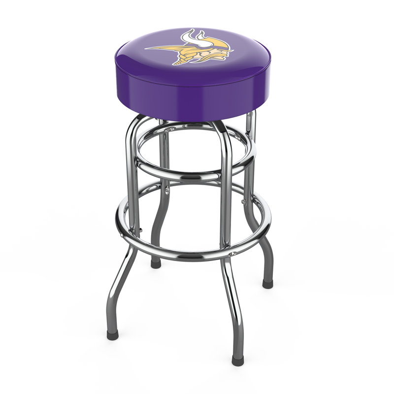 Commercial Grade Chrome Swivel Bar Stool with Vibrant Team Colors  , Minnesota Vikings