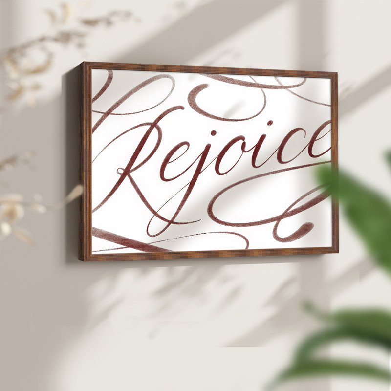 Réjouissez-vous, reproduction encadrée, H 16 po x l 20 po, Noyer