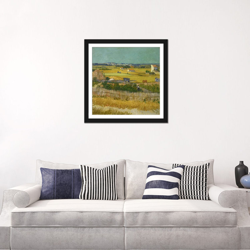 «The Harvest» par Vincent Van Gogh, reproduction d'art sur toile tendue, H 24 po x l 24 po x P 1 po, Papier avec cadre noir