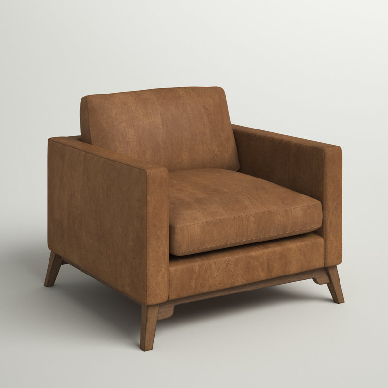 Fauteuil club en cuir pleine fleur de 42 po Burwell