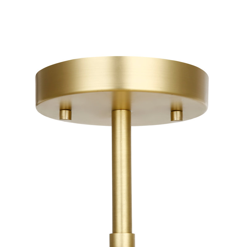 Luminaire sphère suspendu 1 lumières simple Cournoyer, Transparent, Laiton brossé