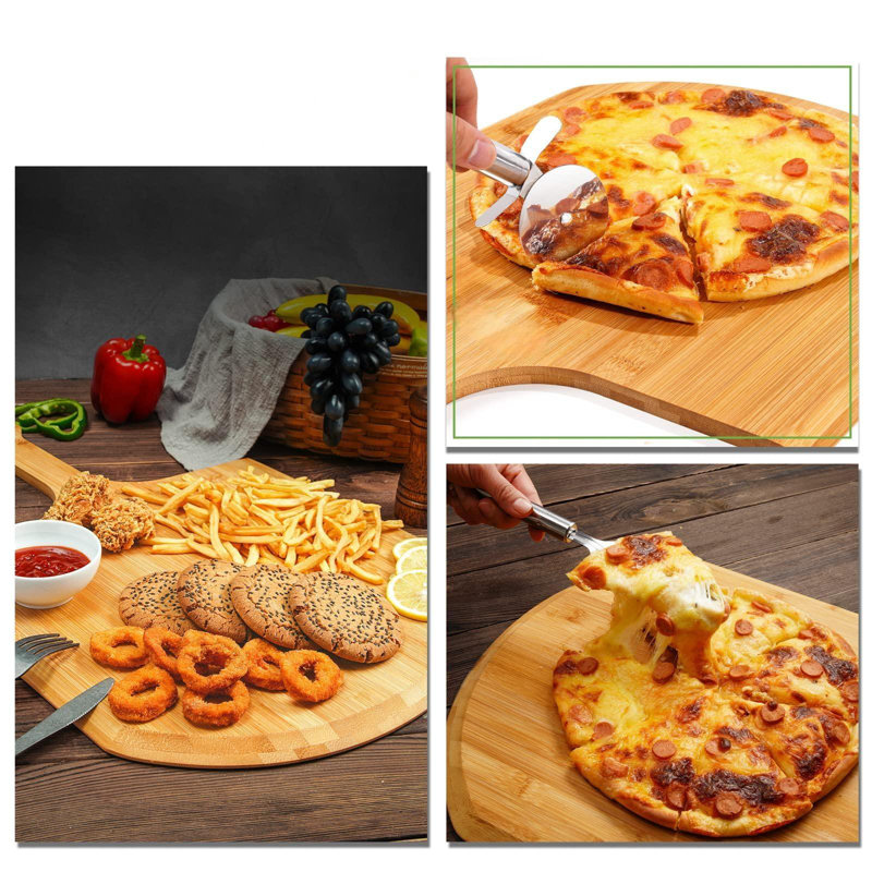 Large Bamboo Pizza Peel with Ergonomic Handle