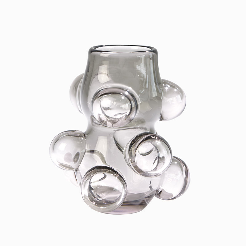 Bubbled Vase-Smoke Grey-Sm